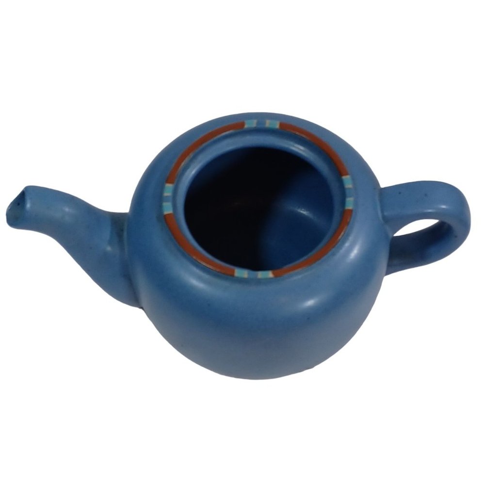 Dansk Mesa Sky Blue 40 oz  Coffee Tea Pot Teapot Southwestern Vintage Portugal - Picture 8 of 12
